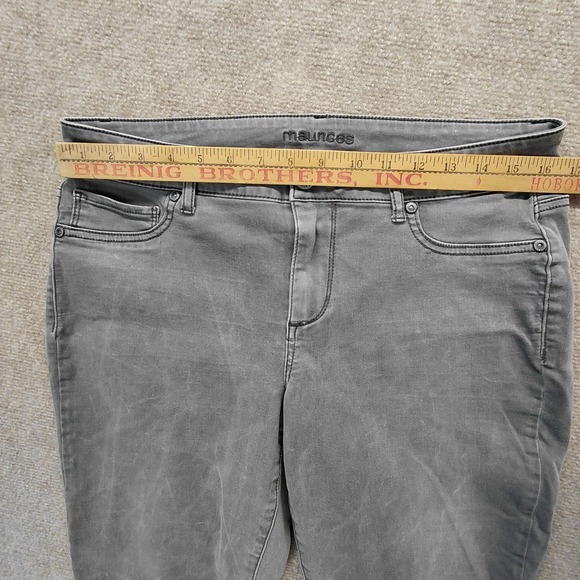 Everflex Maurices Jeans Womens LARGE SHORT Gray Regular Fit Super High Rise Goth - Picture 3 of 8